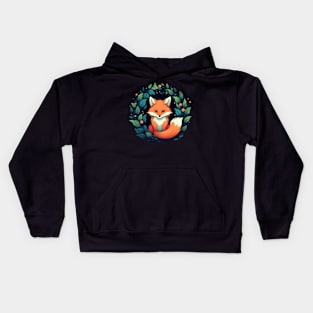 Cute Fox Illustration Kids Hoodie